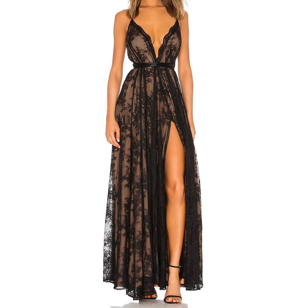 Michael Costello x Revolve Lace Black Dress Size S